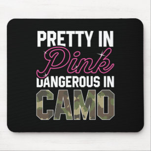 Alfombrilla De Ratón Cazadora Gráfica Camuflaje Rosa Divertida Ciervo H