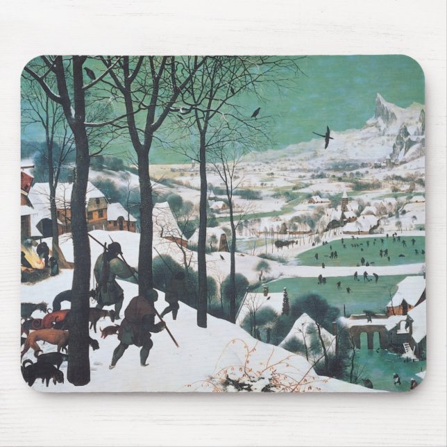 Alfombrilla De Ratón Cazadores en la nieve de Bruegel (Frente)