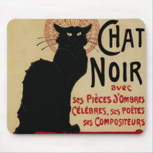 Alfombrilla De Ratón Ce Soir Chat Noir Gato Negro, Art Nouveau Vintage
