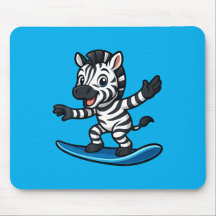 Alfombrilla De Ratón Cebra Divertida de Surf Animales Divertidos Playa