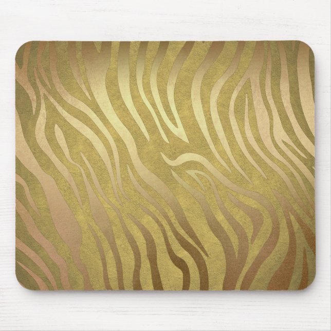 Alfombrilla De Ratón Cebra dorada zebra zebra jungla Safari Glam (Frente)