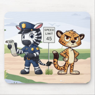 Alfombrilla De Ratón cebra y guepardo policías lindos