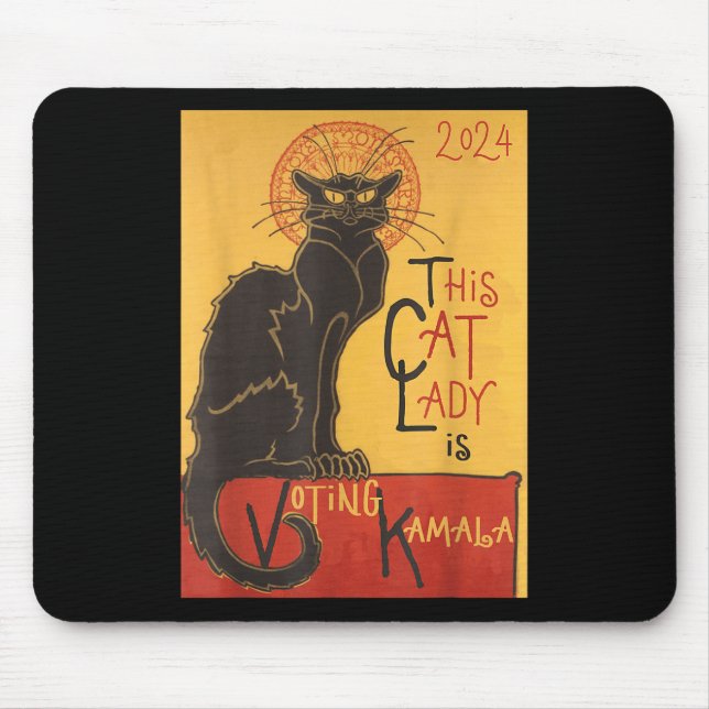 Alfombrilla De Ratón Cédula del gato Kamala Le Chat Noir célebre (Frente)