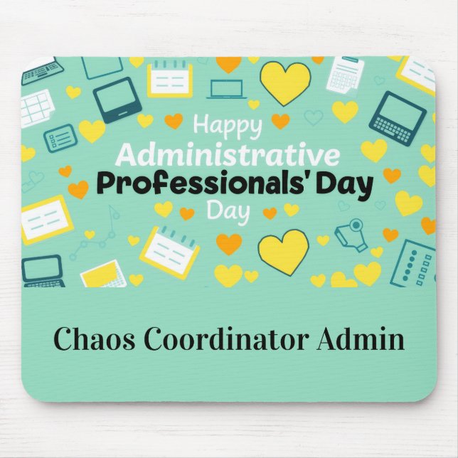 Alfombrilla De Ratón Celebración del Día del Administrador con Icono de (Frente)