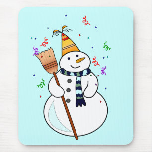 Alfombrilla De Ratón Celebrando a Snowman Mousepad