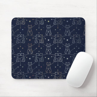 Alfombrilla De Ratón Celestial Cat Constellation Navy Blue Mouse Pad