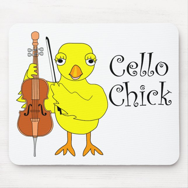 Alfombrilla De Ratón Cello Chick Text (Frente)