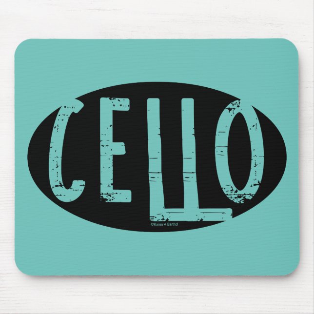 Alfombrilla De Ratón Cello Oval Rough Text (Frente)