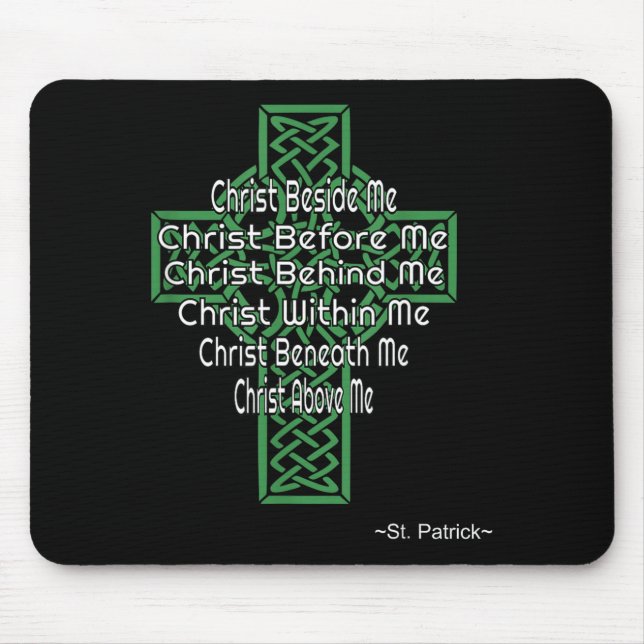 Alfombrilla De Ratón Celtic Cross Shirt St Patrick's Prayer Christian  (Frente)