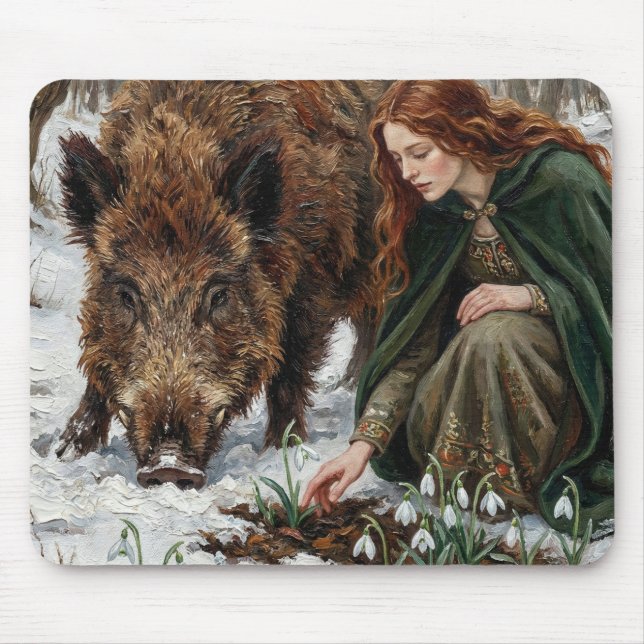 Alfombrilla De Ratón Celtic Goddess & Wild Boar (Frente)
