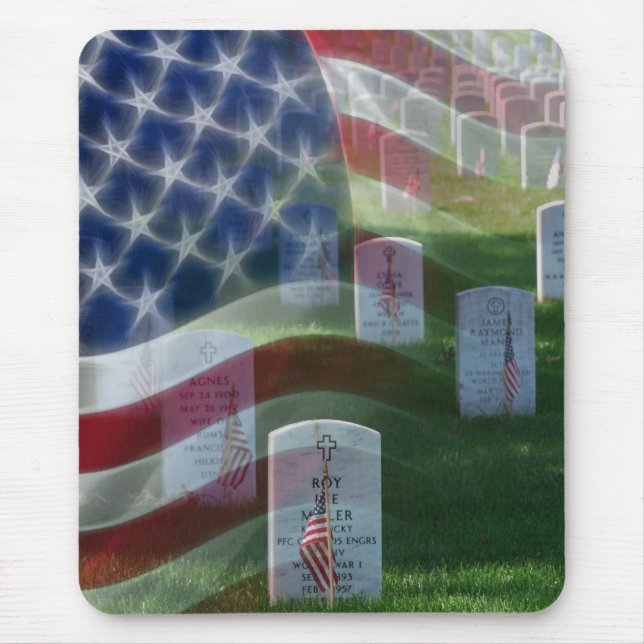 Alfombrilla De Ratón Cementerio nacional de Arlington, bandera (Frente)