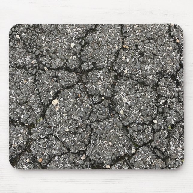 Alfombrilla De Ratón Cemento de esparcimiento de la calle Asfalto Negra (Frente)
