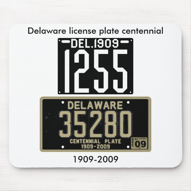 Alfombrilla De Ratón Centennial de la placa de Delaware (Frente)