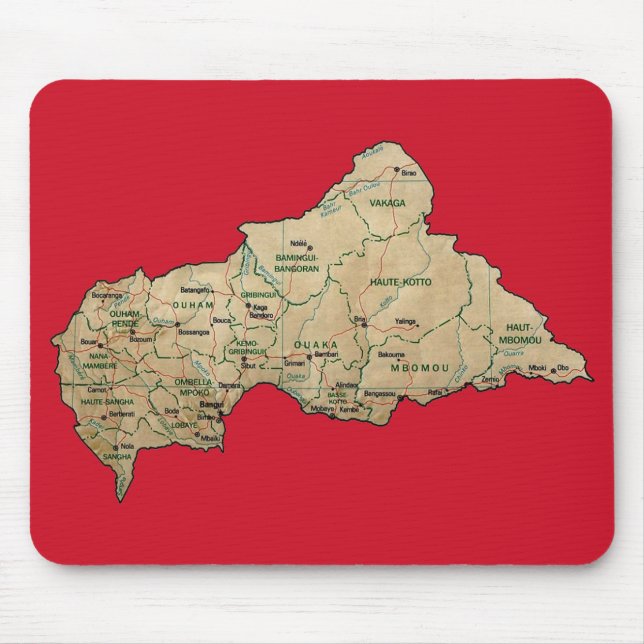 Alfombrilla De Ratón Centrafrique Map Mousepad (Frente)