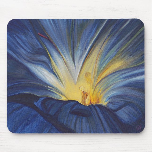 Alfombrilla De Ratón Centro azul Mousepad de la flor (Frente)