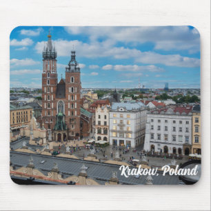 Alfombrilla De Ratón Centro de Cracovia desde arriba en Polonia