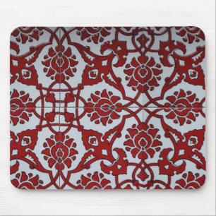 Alfombrilla De Ratón Cerámica floral roja turca