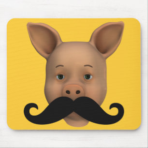Alfombrilla De Ratón Cerdo con bigote