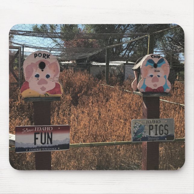 Alfombrilla De Ratón Cerdo de cerdo, cerdos divertidos, Rótulos diverti (Frente)