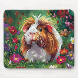 Alfombrilla De Ratón Cerdo de Guinea entre las flores