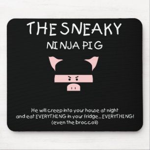 Alfombrilla De Ratón Cerdo disimulado de Ninja