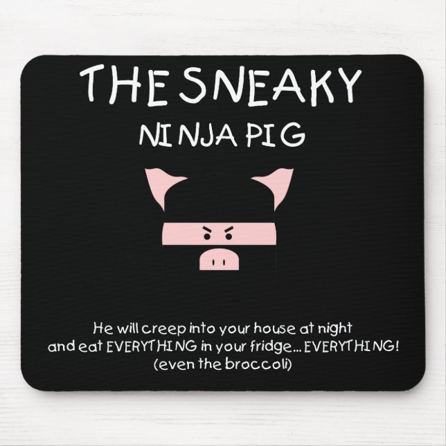 Alfombrilla De Ratón Cerdo disimulado de Ninja (Frente)