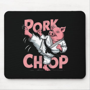 Alfombrilla De Ratón Cerdo Karate Chuleta de Cerdo Funny Hog Cerdo Pun