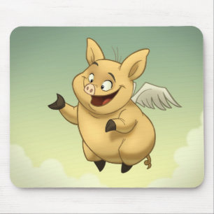 Alfombrilla De Ratón Cerdo Mousepad del vuelo