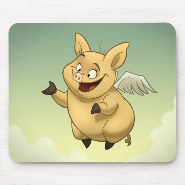 Alfombrilla De Ratón Cerdo Mousepad del vuelo (Frente)