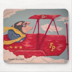 Alfombrilla De Ratón Cerdo Mousepad del vuelo