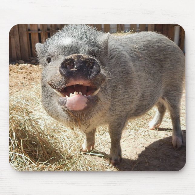 Alfombrilla De Ratón Cerdo sonriente Mousepad (Frente)