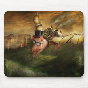 Alfombrilla De Ratón Cerdo Volador - Steampunk - El cerdo volador