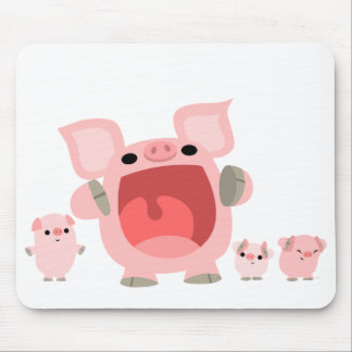Alfombrilla De Ratón Cerdos de grito Mousepad del dibujo animado:)