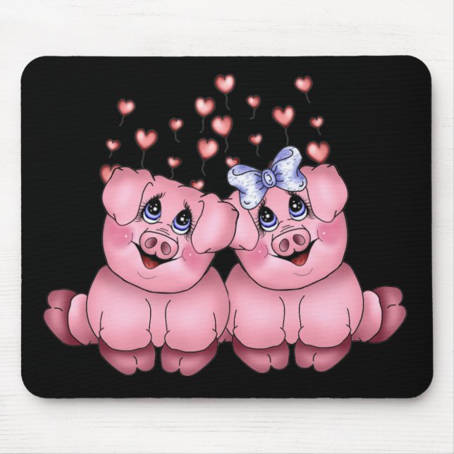 Alfombrilla De Ratón Cerdos Mousepad del amor (Frente)