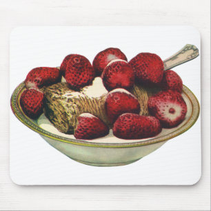 Alfombrilla De Ratón Cereal de desayuno saludable vintage con fresas