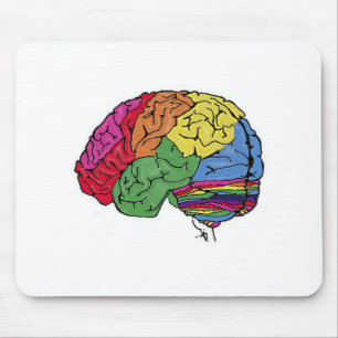 Alfombrilla De Ratón Cerebro arco iris