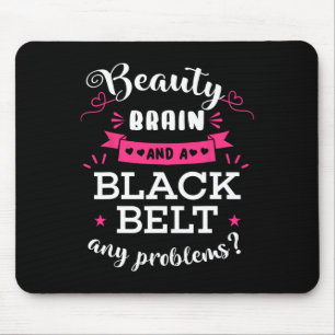 Alfombrilla De Ratón Cerebro De Belleza Y Cinturón Negro Cualquier Prob