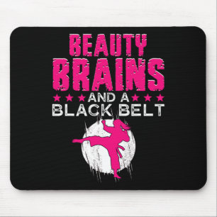 Alfombrilla De Ratón Cerebros De Belleza De Camisas Karate Y Gracioso C