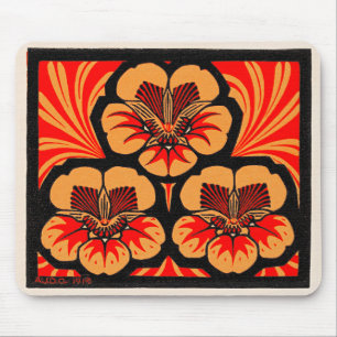 Alfombrilla De Ratón Cerezo de las Indias Orientales, art nouveau,