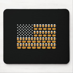 Alfombrilla De Ratón Cerveza Bandera Americana Patriótica Bebiendo 4 De