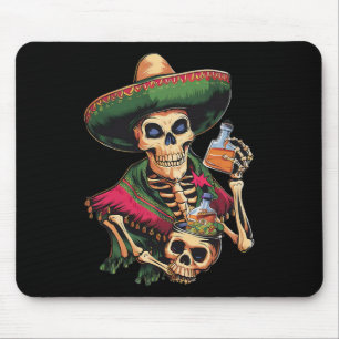 Alfombrilla De Ratón Cerveza de cráneo mexicana vintage Cinco De Mayo