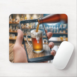 Alfombrilla De Ratón Cerveza de mano en Smartphone