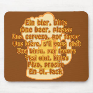 Alfombrilla De Ratón CERVEZA en idiomas personalizado mousepad