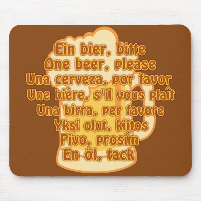 Alfombrilla De Ratón CERVEZA en idiomas personalizado mousepad (Frente)