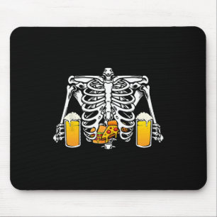 Alfombrilla De Ratón Cerveza Skeleton Lover Hamburger Pizza Xray Hallow