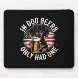 Alfombrilla De Ratón Cervezas De Perro Dachshund Bandera Americana Rega