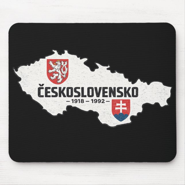 Alfombrilla De Ratón Československo 1918-1992 Mapa Antiguo Retro (Frente)