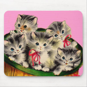 Alfombrilla De Ratón cesta adorable de gatitos