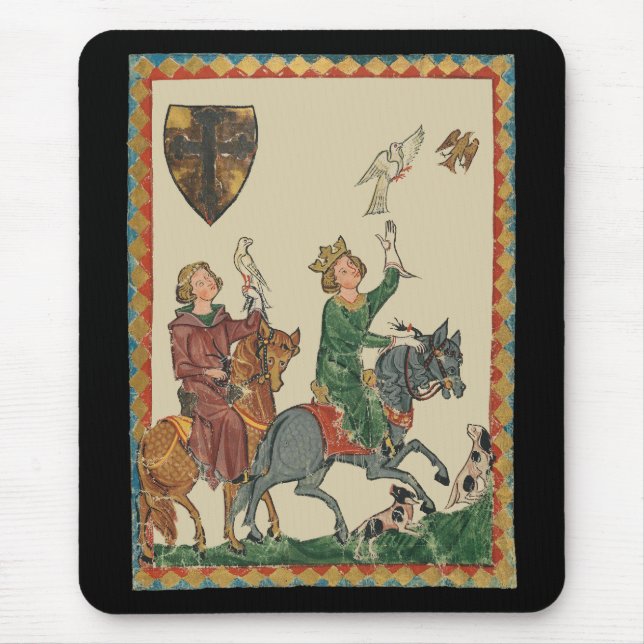 Alfombrilla De Ratón Cetrería, Códice Manesse del siglo XIV (Frente)