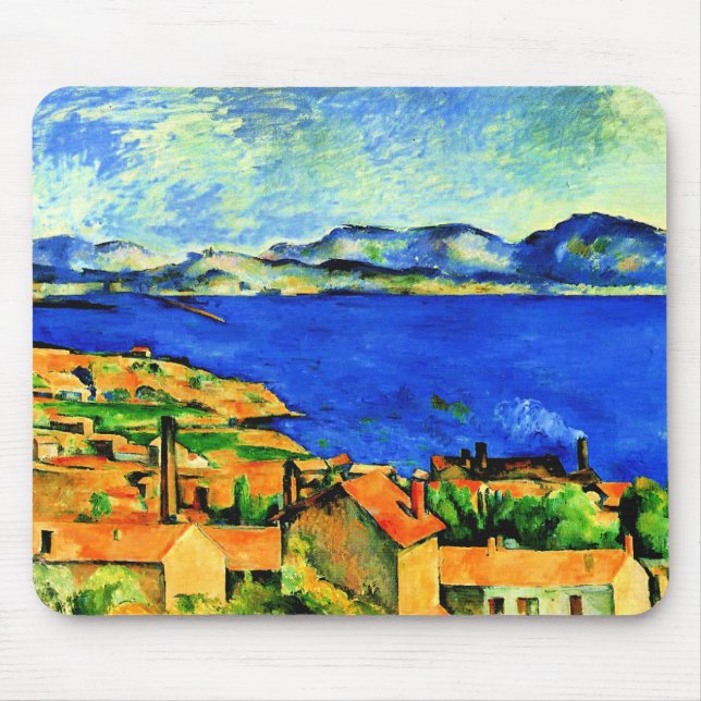 Alfombrilla De Ratón Cezanne - Golfo de Marsella, pintura famosa, (Frente)